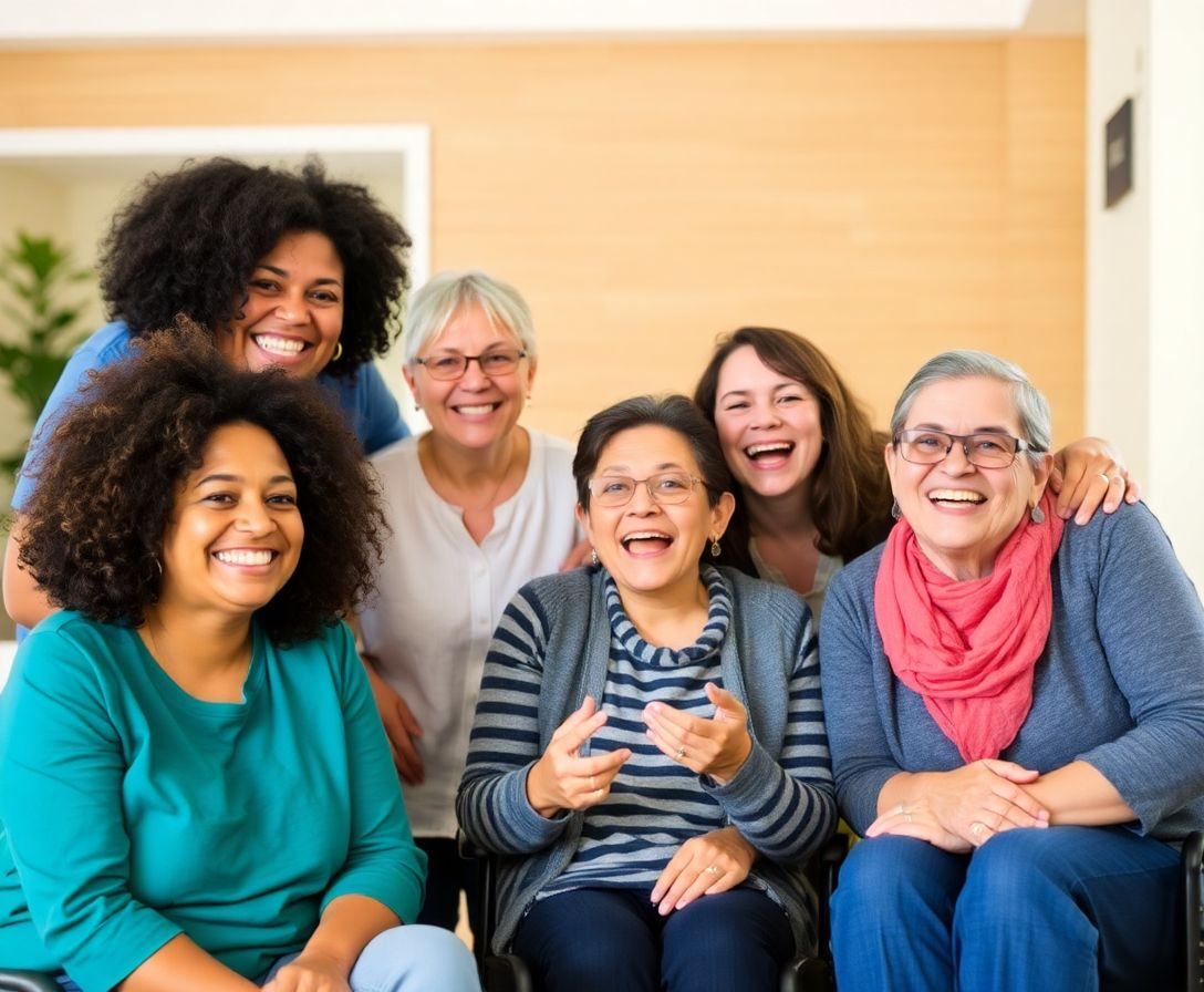 Support team working together